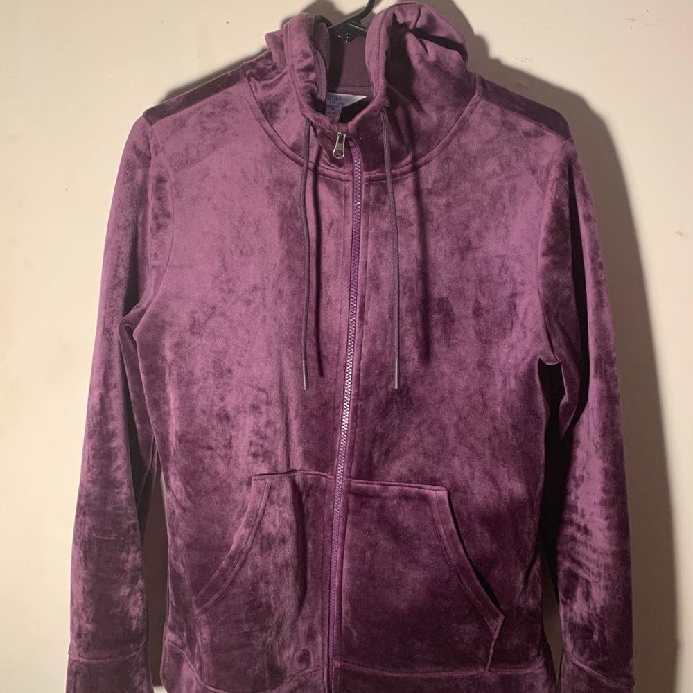 Purple velour hoodie